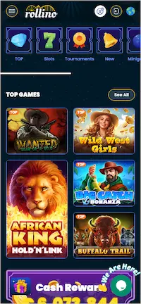 Rollino Casino affiliate landing preview
